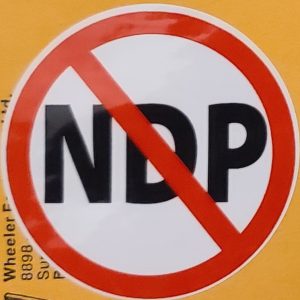 No NDP sticker
