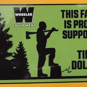 Wheeler Proud Supporter of Timber sticker
